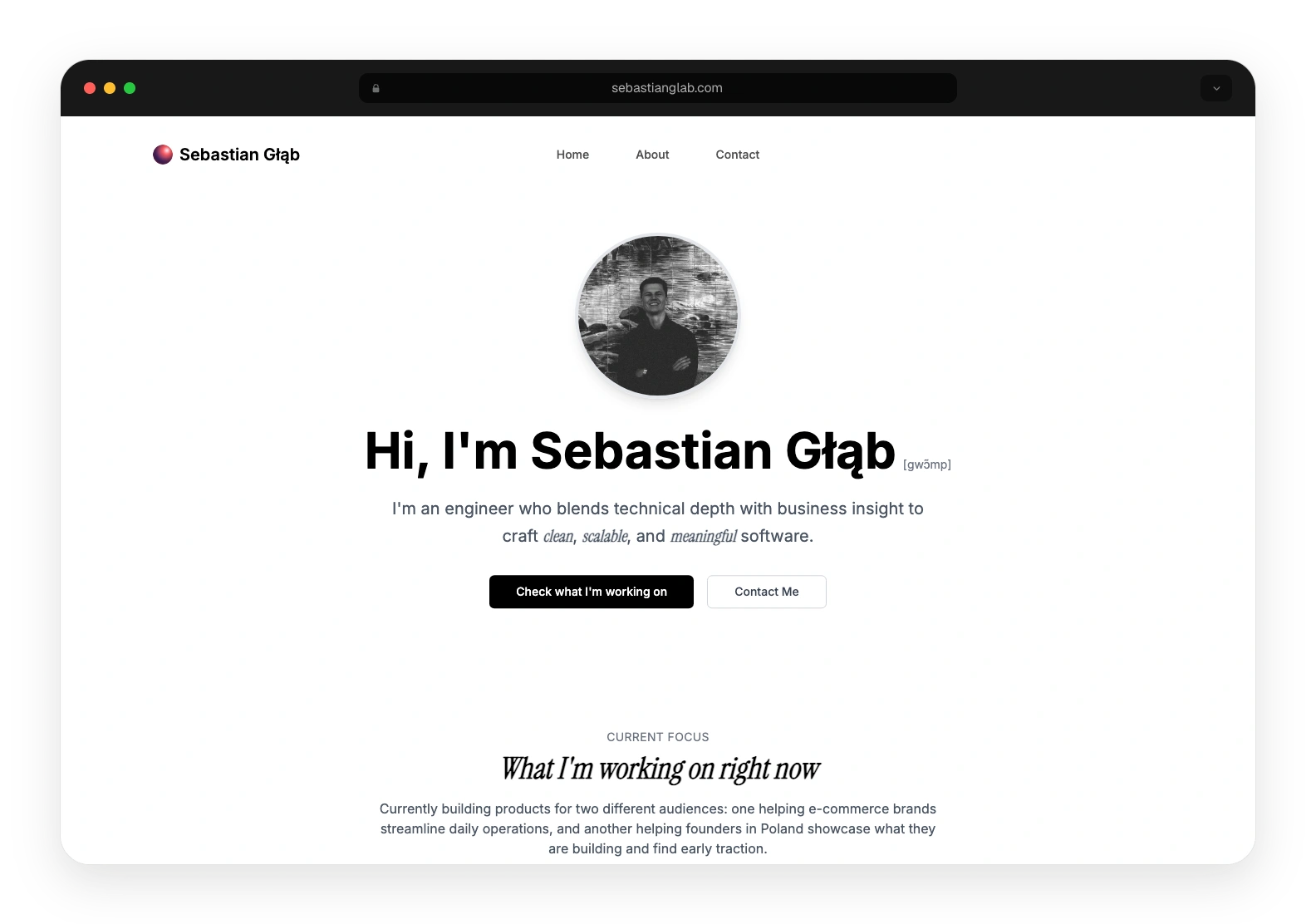 Sebastian Glab personal website